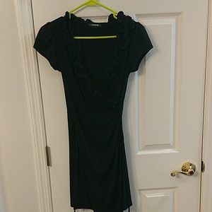 Faux Wrap LBD with ruffle detaling